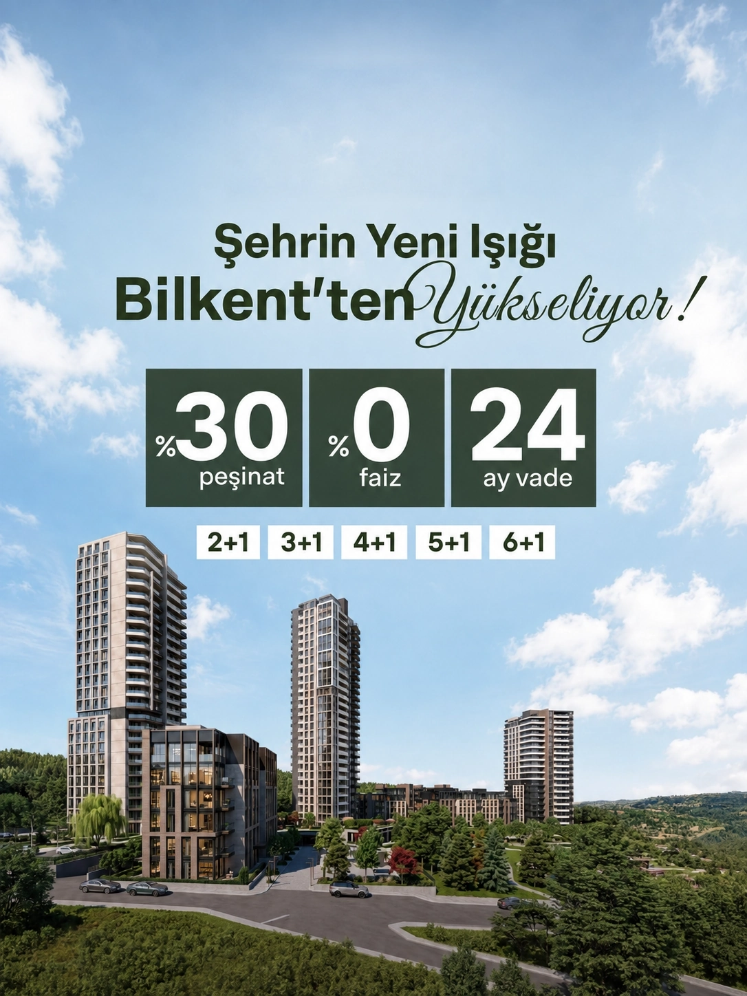 GLOA Bilkent konut projesi: yüzde 30 peşinat, sıfır faiz ve 24 ay vade kampanyası